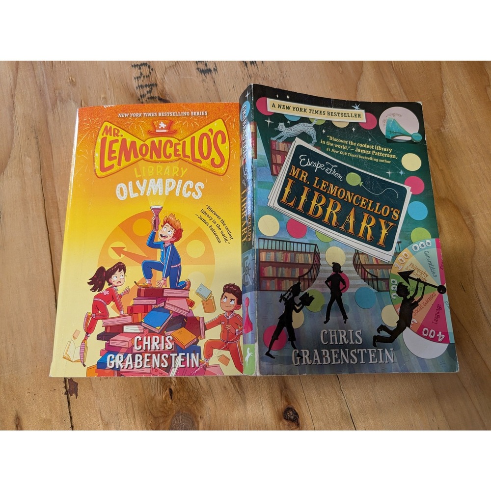 Chris Grabenstein Mr Lemoncello Library 2 Book Set Kids Paperback Good Mystery
